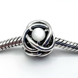Pandora June Mother of Pearl Eternity Circle Sterling Silver Charm